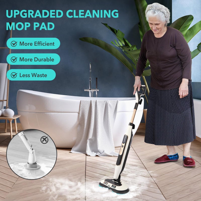 Frescares S7000 Magic Sponge Eraser Steam&Scrub Mop Pads Kit for Shrak,S8201 S8001 S7001 S7201 S7000AMZ S7005 S7020 S7001C All-in-One Hard Floor Steam Mop (6White) - Image 4