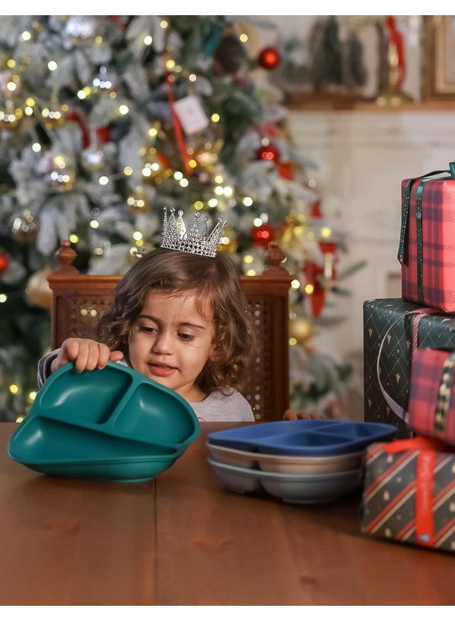 بابيليو أطباق شفط قوية من BABELIO للأطفال والرضع، أطباق مقسمة مصنوعة من السيليكون بنسبة 100% من Food Grand، خالية من مادة BPA، آمنة للاستخدام في الميكروويف وغسالة الأطباق، تبقى ثابتة مع 4 أكواب شفط، عبوة من 3 قطع - Image 5