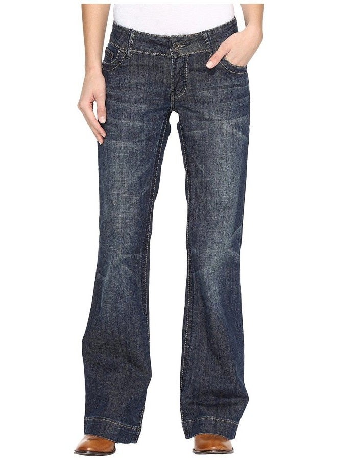 Stetson Women's Denim Trouser "S" on Back Pocket Blue Jeans - Image 1