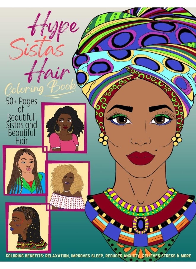 Hype Sistas Hair Adult Coloring Book for Black Women: For Stress Reducing, Anxiety Relief, and Relaxation  - Image 1