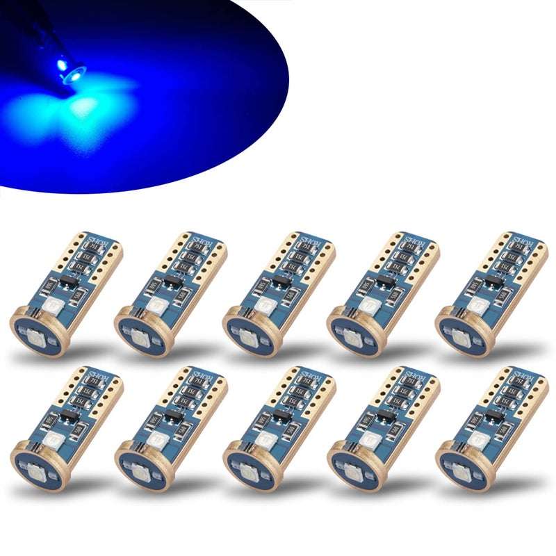 iBrightstar Extremely Bright Wedge T10 168 194 LED Bulbs for Car Interior Dome Map Door Courtesy License Plate Lights Blue