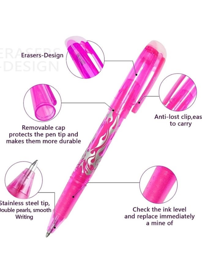 Excefore Erasable Pens Erasable Rollerball Pen 0.5mm Tip Rubber Pen Ink Eraser Pen 12 Colors Erasable Gel Pens for Kids Adults School Supplies Office Stationery Color Hot Water Type Erasable Pen  - Image 5