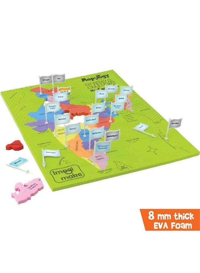 Imagimake Mapology India with State Capitals - Educational Toy and Learning Aid for Boys and Girls-Map Puzzle-Jigsaw Puzzle, Return Gift Combo for Birthday, for Kids Age 5 and Above, 6 Pieces - Image 2