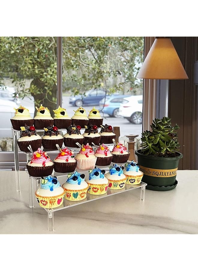 erorex Acrylic Riser Clear Display Risers Stand Organizer Acrylic Shelves Clear Acrylic Display Stand Retail Riser 4 Tier Shelf For Figures Toys Jewelry Cupcake Dessert Perfume Nail Polish  - Image 4