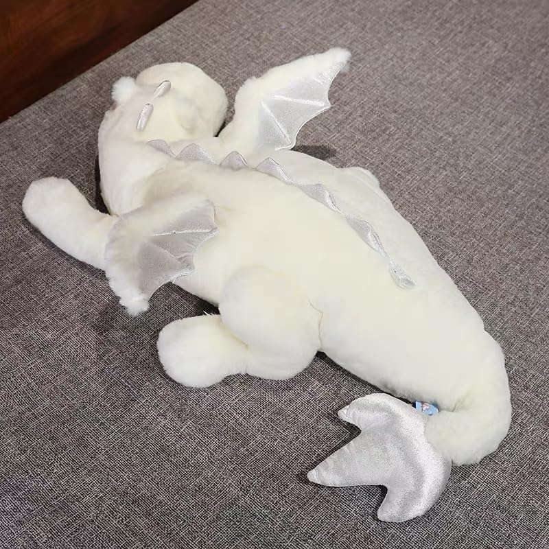 Leahaoe Weighted Dragon Stuffed Animal 10Lbs 43.3" Soft and Sturdy Weighted Stuffed Animals for Adults and Kids, Large White Dragon Plush - Image 3