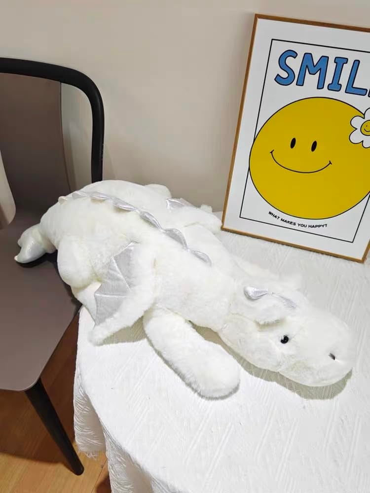 Leahaoe Weighted Dragon Stuffed Animal 10Lbs 43.3" Soft and Sturdy Weighted Stuffed Animals for Adults and Kids, Large White Dragon Plush - Image 5