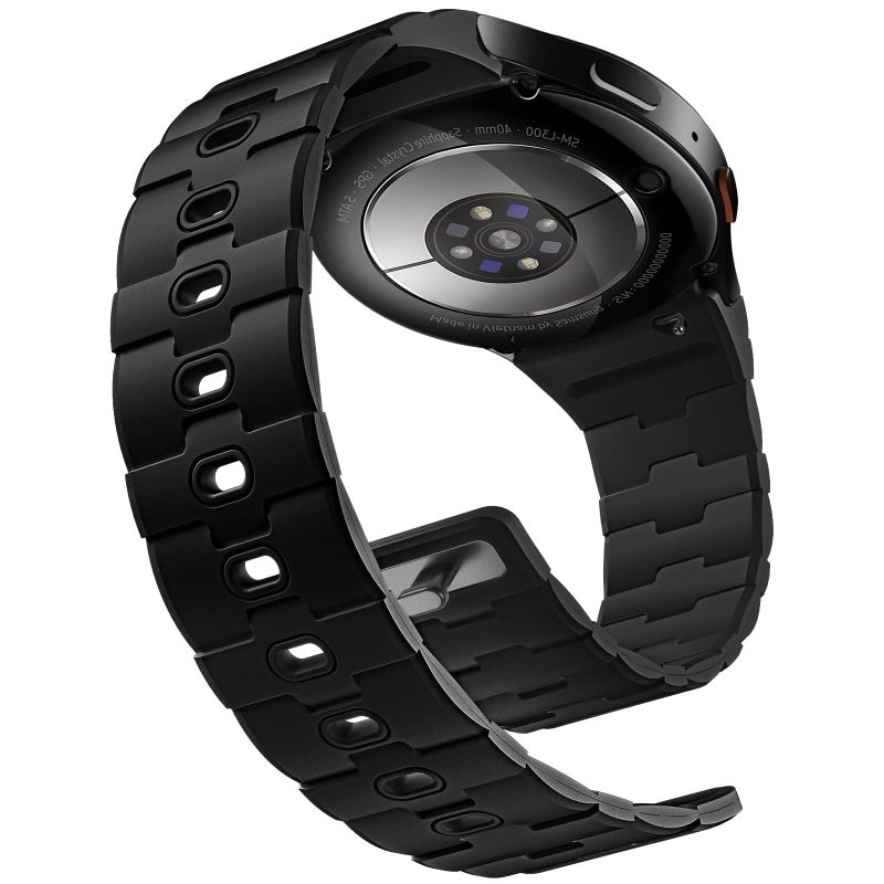 Bandletic Magnetic Silicone Band Compatible with Samsung Galaxy Watch 7 6 5 4 FE 40mm 44mm/for Galaxy Watch 6 4 Classic 43mm 47mm 42mm 46mm/Watch 5 Pro 45mm, 20mm No Gap Strap for Men Women, Black - Image 1