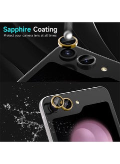 Wtech Samsung Galaxy Z Flip6 5G 2024 Premium Camera Lens Tempered Glass Protector Sheild (MLHICR) - Black/Gold  - Image 4