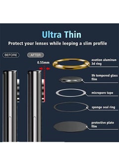 Wtech Samsung Galaxy Z Flip6 5G 2024 Premium Camera Lens Tempered Glass Protector Sheild (MLHICR) - Black/Gold  - Image 3