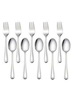 KASTWAVE Children Silverware Set 10 Pieces Kids Forks and Spoons Silverware Set Stainless Steel Toddler Utensils Flatware Set Child Cutlery Set for Home Preschools Outdoor Dinner Travel Dishwasher Safe  - Image 1