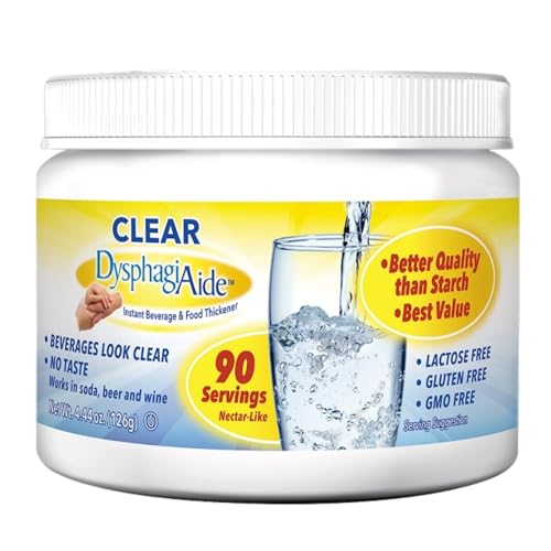 DYSPHAGIAIDE Clear DysphagiAide Thickener Powder, Instant Thickener for Liquids and Food (4.4 oz, 90 Serving), Liquid Thickener for Dysphagia, Drink Thickener and Water Thickener, Nectar Thick Consistency & Honey - Image 1