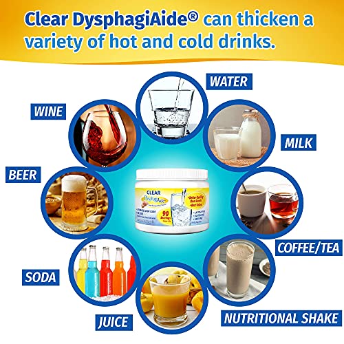 DYSPHAGIAIDE Clear DysphagiAide Thickener Powder, Instant Thickener for Liquids and Food (4.4 oz, 90 Serving), Liquid Thickener for Dysphagia, Drink Thickener and Water Thickener, Nectar Thick Consistency & Honey - Image 4