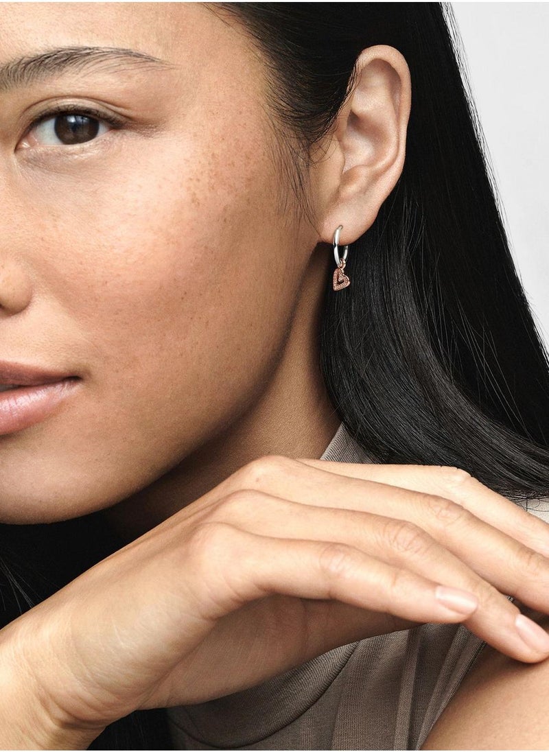 PANDORA Sparkling Freehand Heart Hoop Earrings  - Image 3