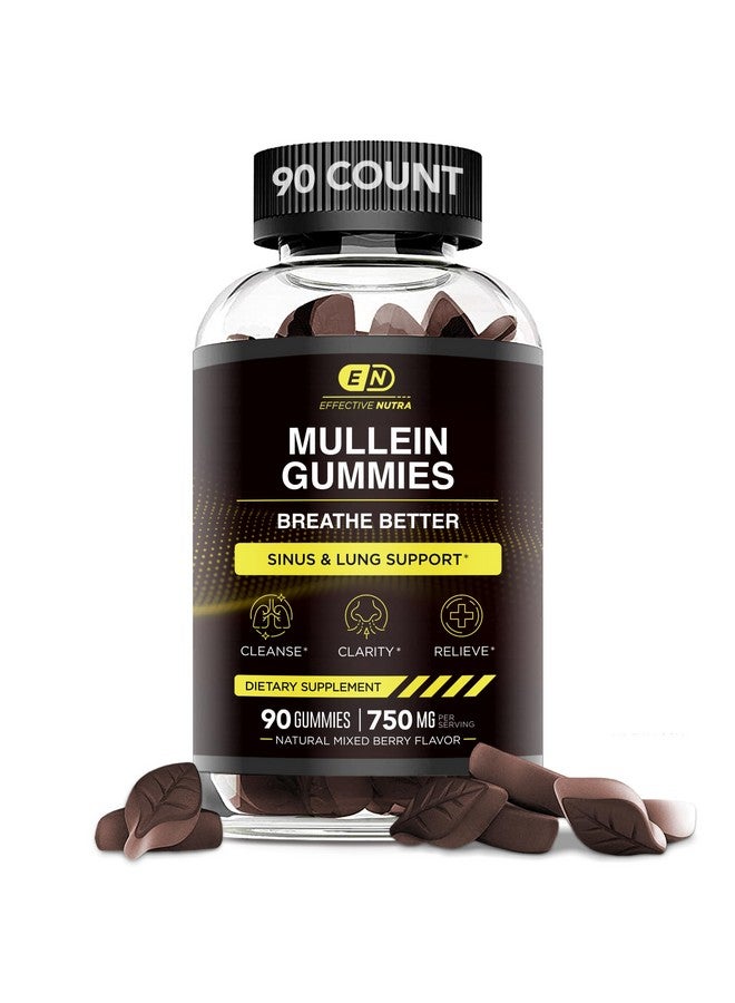 Effective Nutra EFFECTIVE NUTRA 9in1 Mullein Gummies | Lung and Sinus Support for Cleanse, Clarity, and Relief | Vegan, Gluten-Free, Non-GMO Supplement | Natural Berry Flavor, 45-Day Supply, Made in USA (90ct) - Image 1