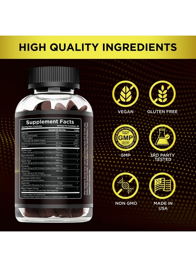 Effective Nutra EFFECTIVE NUTRA 9in1 Mullein Gummies | Lung and Sinus Support for Cleanse, Clarity, and Relief | Vegan, Gluten-Free, Non-GMO Supplement | Natural Berry Flavor, 45-Day Supply, Made in USA (90ct) - Image 5