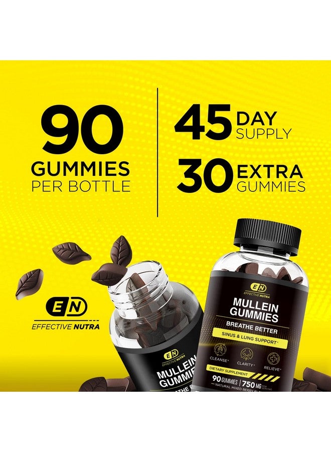 Effective Nutra EFFECTIVE NUTRA 9in1 Mullein Gummies | Lung and Sinus Support for Cleanse, Clarity, and Relief | Vegan, Gluten-Free, Non-GMO Supplement | Natural Berry Flavor, 45-Day Supply, Made in USA (90ct) - Image 4