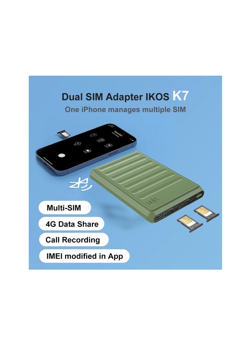 Generic - IKOS K7 Dual Sim Adapter with 4G Support for iPhone - Image 1