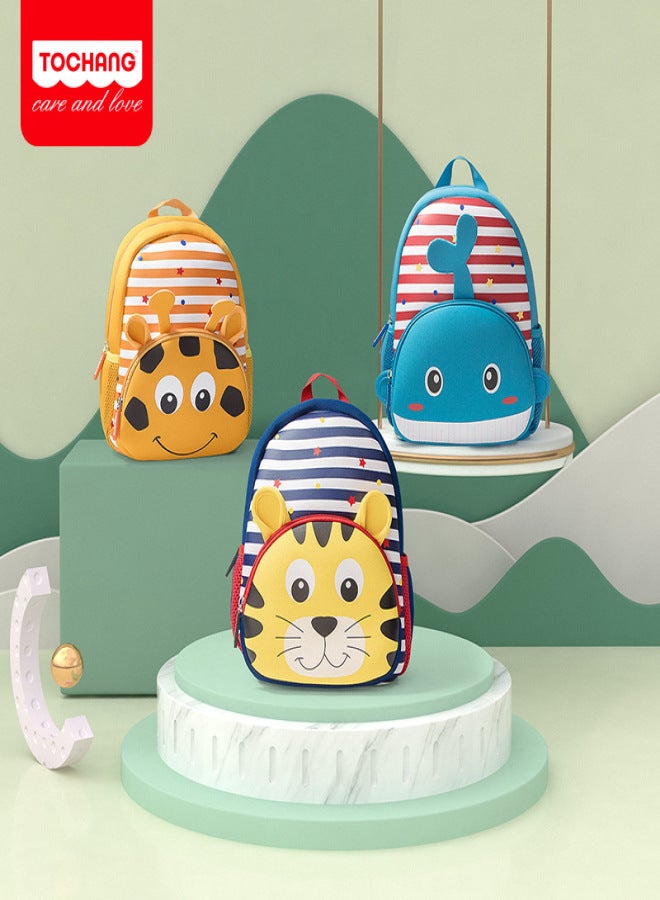 توتشانج حقيبة مدرسية جديدة للأطفال على شكل حيوان كرتوني للطالب حقيبة ظهر رياض الأطفال من مادة الغوص لتقليل العبء والنمر المخطط الخفيف - Image 3