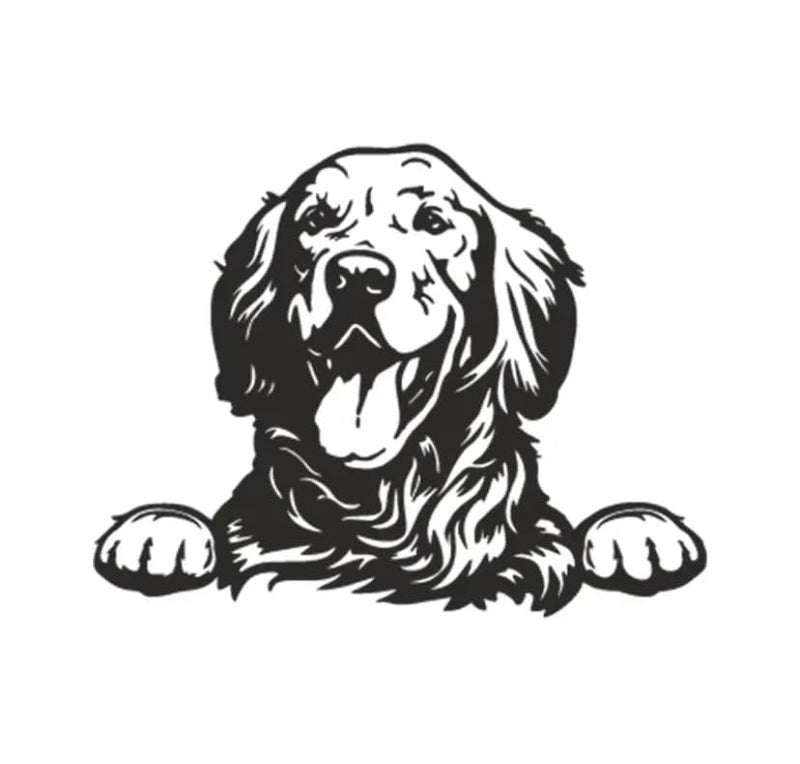 MAKTEM Gold Retriever Peeking Dog Vinyl Sticker for Window Vehicle Cling Bumper Cute Peekaboo Car Decal Anime - Image 1