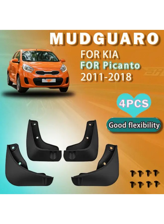 4 قطع سدادات الوحل للسيارات كيا بيكانتو 2011-2018، واقيات وحل متينة مقاومة للخدوش - Image 1