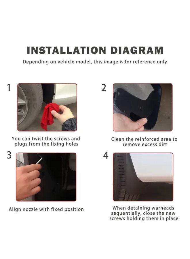 4 قطع سدادات الوحل للسيارات كيا بيكانتو 2011-2018، واقيات وحل متينة مقاومة للخدوش - Image 5