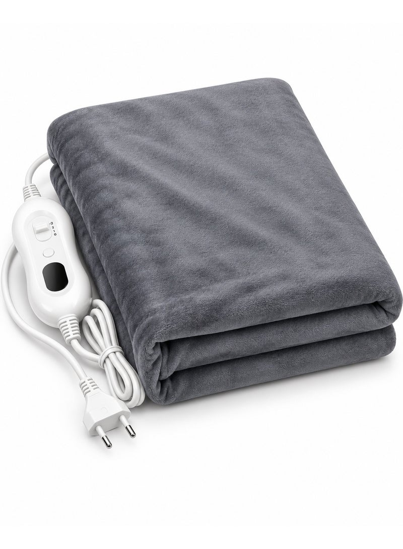 PRIMA HP3060S Electric Heating Pad for Back & Joint Pain Relief with 4 Heat Settings, 90-Min Auto-Off, Extra Long Cord & Machine Washable Velour Cover (60 x 30 cm) - Grey - Image 1