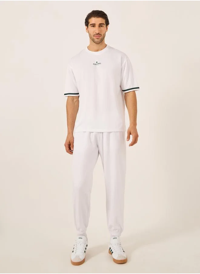 ستايلي Retro Court Graphic Print Oversized T-Shirt