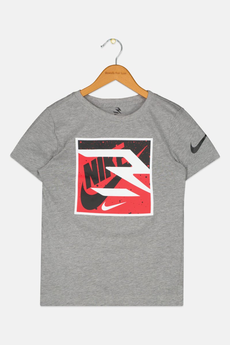Nike 3Brand by Russell Wilson Kids Boy Graphic Print Running T-Shirt, Grey - Image 1