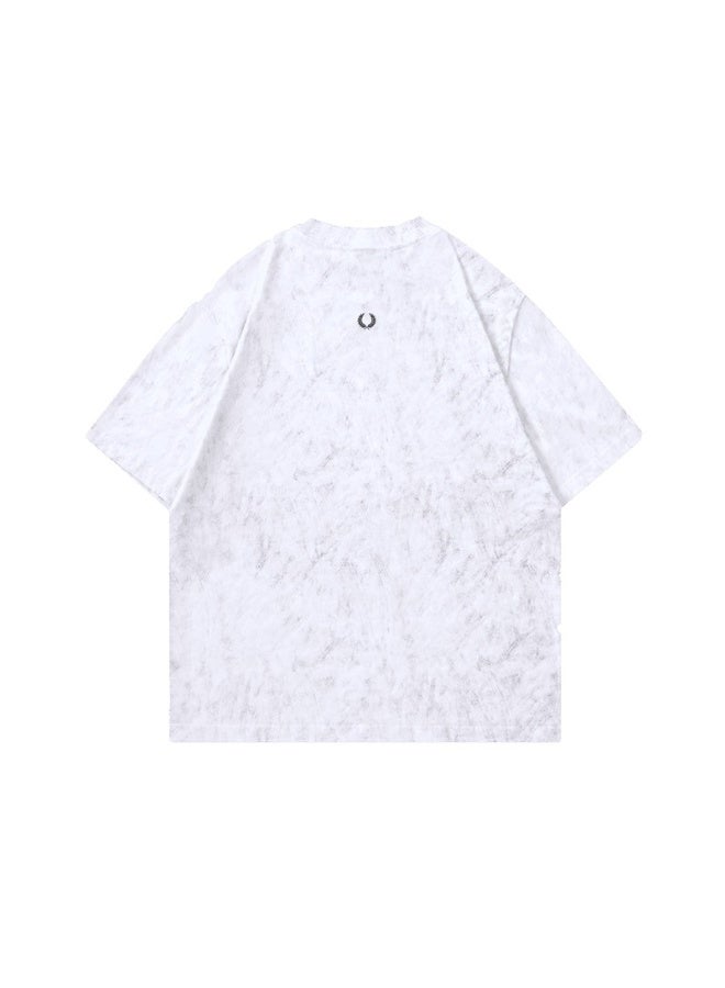 FRED PERRY Unisex twill with laurel wreath logo printing, retro washed loose short-sleeved street T-shirts for men and women. - Image 5