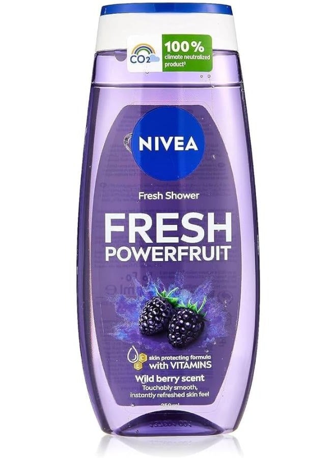 Nivea Fresh Powerfruit Shower Gel, Wild Berry Scent 250 ml