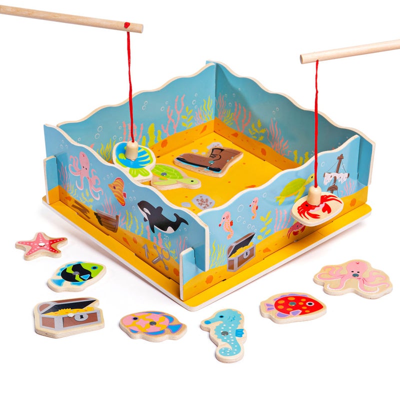 BIGJIGS Magnetic Fishing Game With Base Bj787