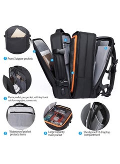 BANGE Waterproof 17 Inch Travel Backpack, Flight Approved Carry-On Backpack for International Travel, Waterproof and Durable Laptop Backpack, Large Backpack Business Weekender Duffel Backpack for Unisex…  - Image 2