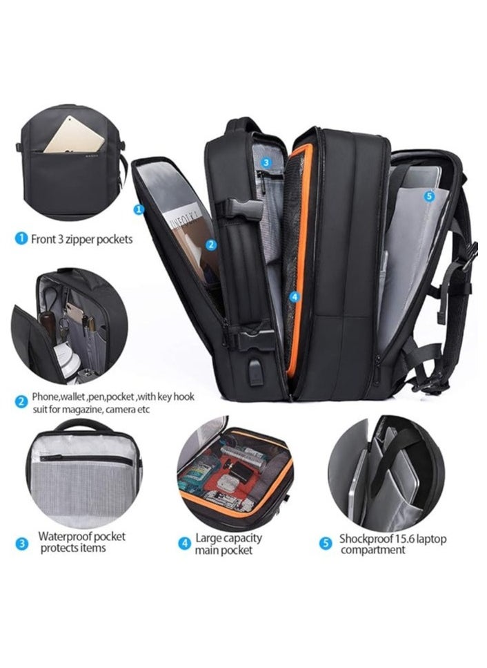 BANGE Waterproof 17 Inch Travel Backpack, Flight Approved Carry-On Backpack for International Travel, Waterproof and Durable Laptop Backpack, Large Backpack Business Weekender Duffel Backpack for Unisex…  - Image 2