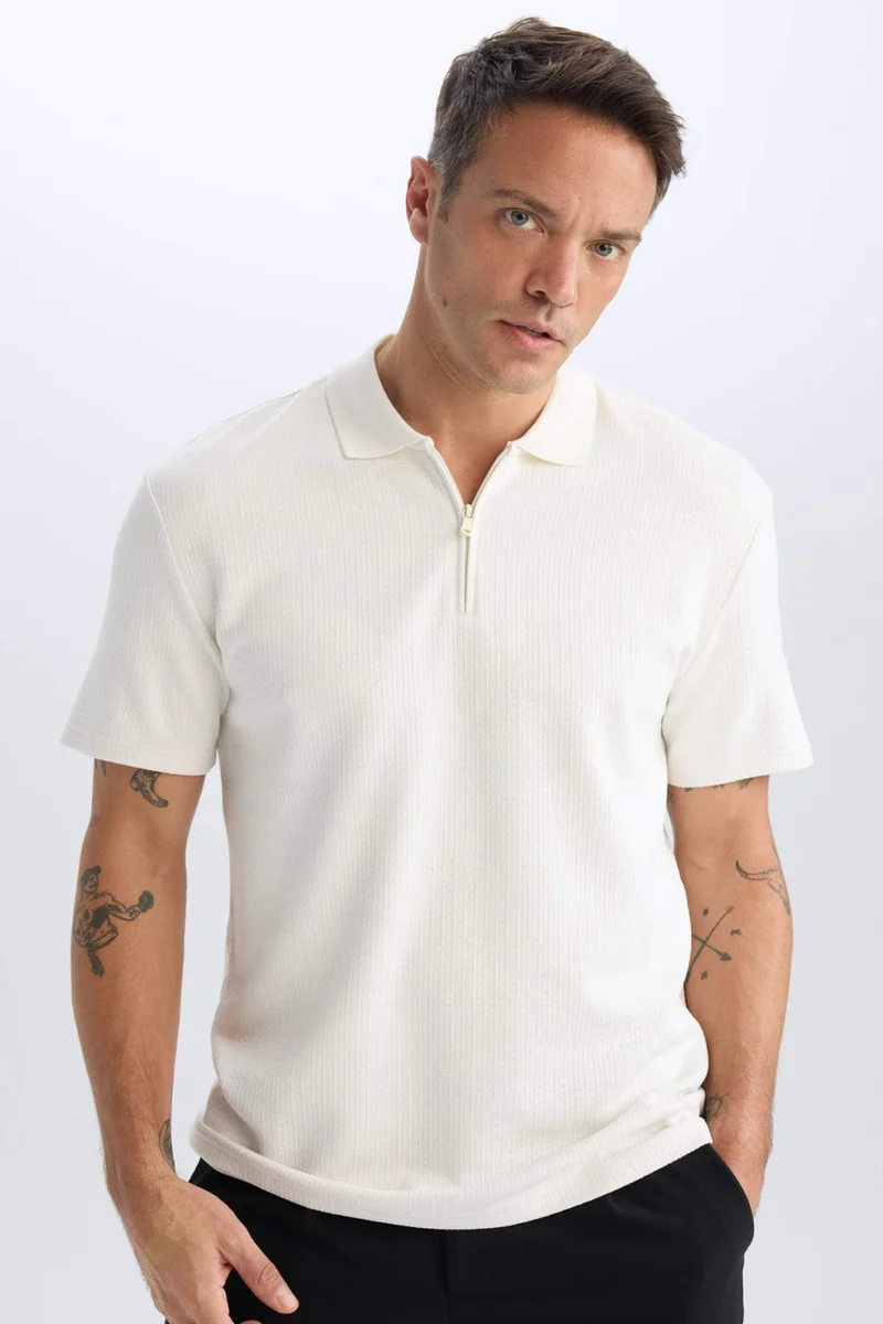 ديفاكتو Regular Fit Short Sleeve Polo Shirt