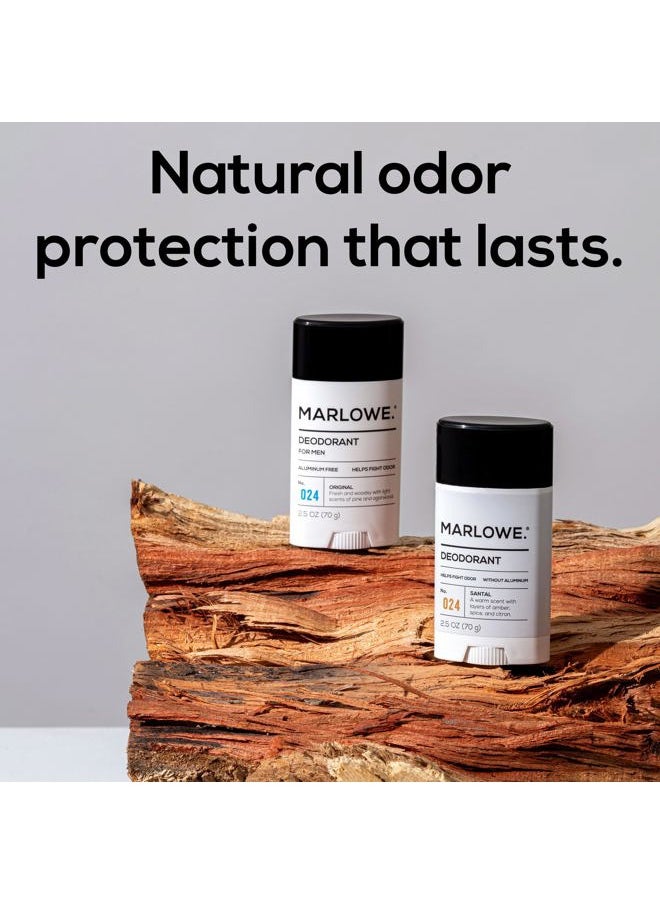 MARLOWE. M BLEND No. 024 Mens Deodorant 2.5 oz, Natural Deodorant for Men, Aluminum Free Stick, Made with Coconut Oil, Shea Butter & Jojoba, Only No-Nonsense Ingredients, Fresh & Woodsy Scent  - Image 4