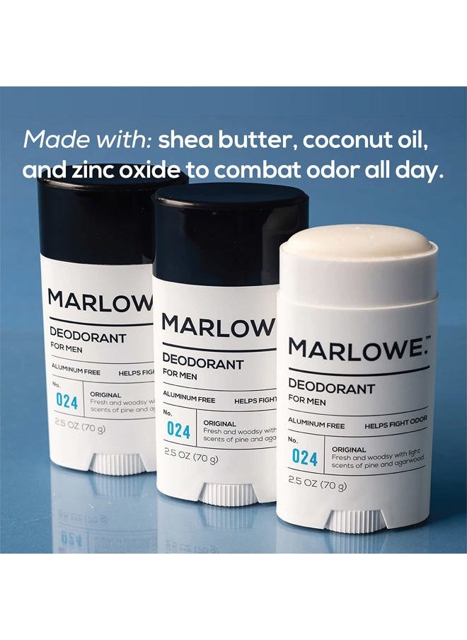 MARLOWE. M BLEND No. 024 Mens Deodorant 2.5 oz, Natural Deodorant for Men, Aluminum Free Stick, Made with Coconut Oil, Shea Butter & Jojoba, Only No-Nonsense Ingredients, Fresh & Woodsy Scent  - Image 5