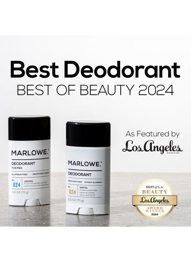 MARLOWE. M BLEND No. 024 Mens Deodorant 2.5 oz, Natural Deodorant for Men, Aluminum Free Stick, Made with Coconut Oil, Shea Butter & Jojoba, Only No-Nonsense Ingredients, Fresh & Woodsy Scent  - Image 2