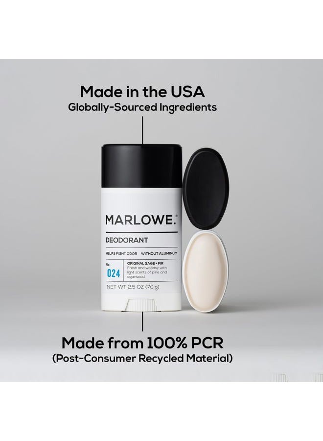 Marlowe No. 024 Natural Deodorant for Men 70ml Aluminium-Free Stick Made with Coconut Oil, Shea Butter, Jojoba Only No-Nonsense Ingredients that Work Best Fresh & Woodsy Scent - Image 5
