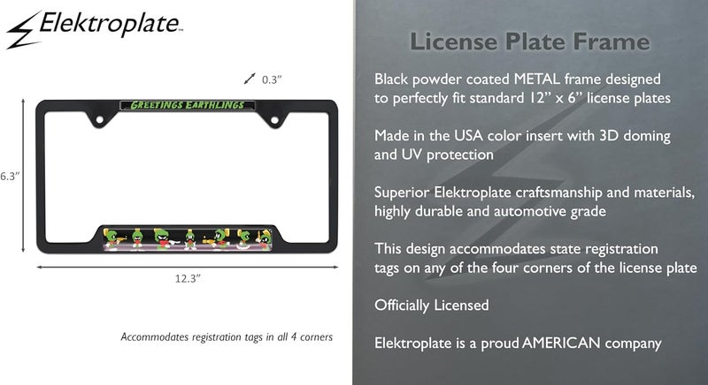 Elektroplate إطار لوحة ترخيص مفتوح أسود مارفن المريخي من إلكتروبلات - Image 3