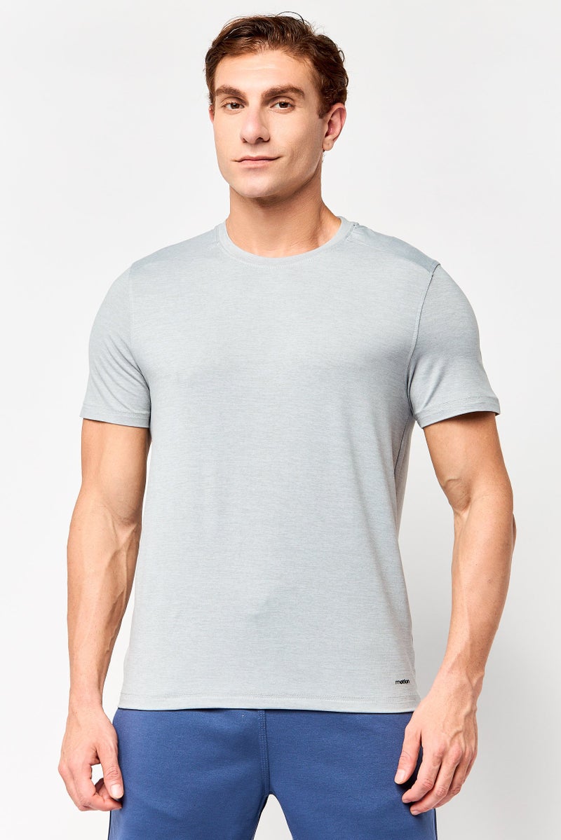 MOTION Men Sportswear Fit Short Sleeve Training T-Shirt, Grey - Image 1