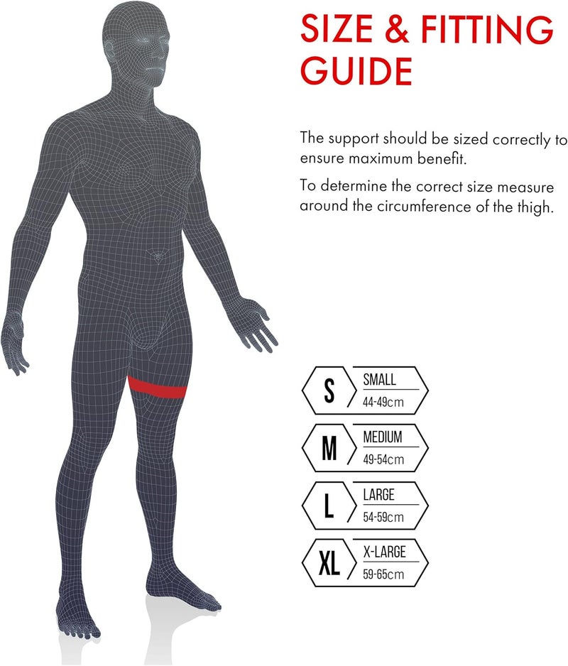 VULKAN Classic Thigh Support Medium Thigh Brace for Muscle Stability Thigh Compression Sleeve for Hamstring Injuries and Strains Neoprene Thigh Support for Athletes Exercises and Working Out - Image 5