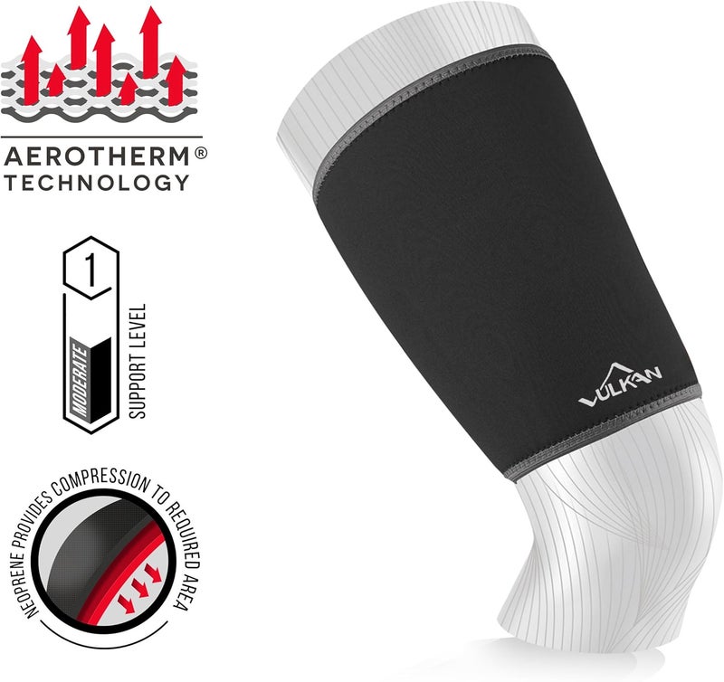 VULKAN Classic Thigh Support Medium Thigh Brace for Muscle Stability Thigh Compression Sleeve for Hamstring Injuries and Strains Neoprene Thigh Support for Athletes Exercises and Working Out - Image 3