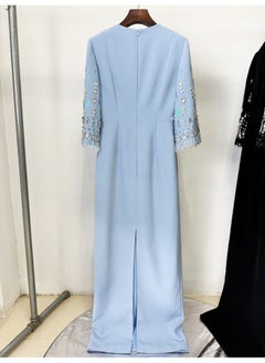 Madam Uniq Fashionable 3/4 Sleeve Long Beaded Gown with Embellishments  - Image 4