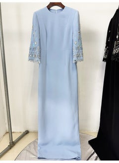 Madam Uniq Fashionable 3/4 Sleeve Long Beaded Gown with Embellishments  - Image 3