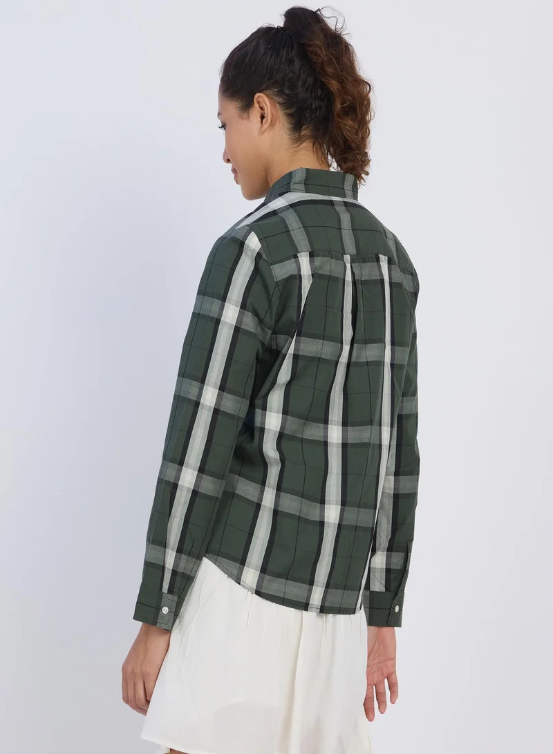 PINACOLADA  Women's Sacramento Green Tartan Plaid Shirt for Women | Best Price UAE