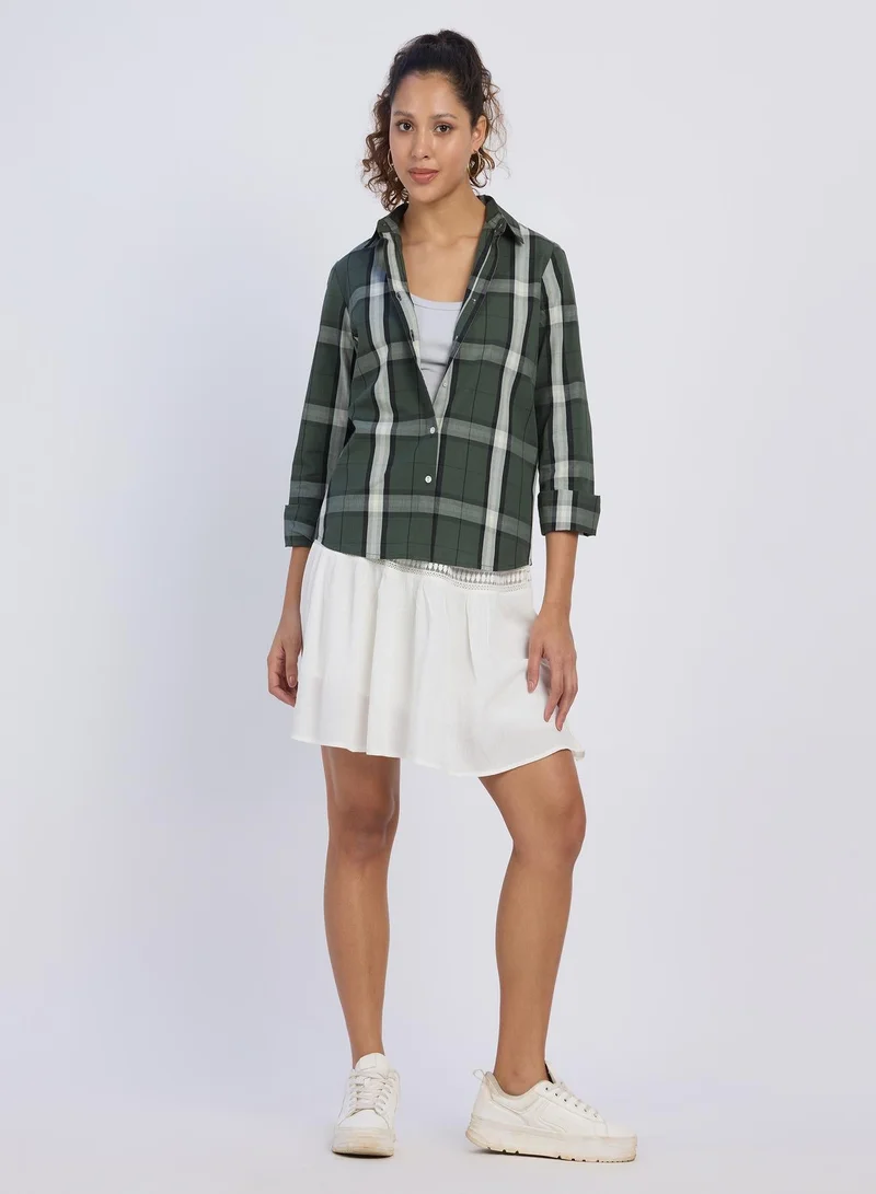 PINACOLADA  Women's Sacramento Green Tartan Plaid Shirt for Women | Best Price UAE