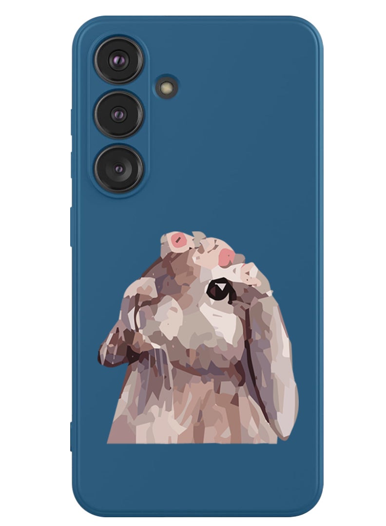 Theodor Protective Slim Fit Case Liquid Silicone Cover with Full Body Protection Anti-Scratch Shockproof Case For Samsung Galaxy S24 Plus (Blue) - Rabbit - Image 1