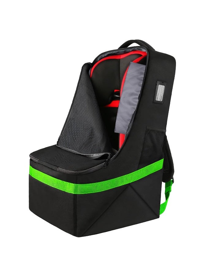 YOREPEK Car Seat Travel Bag, Padded Car Seats Backpack for Air Travel, Heavy Duty Carseat Travel Bag for Airplane, Airport Gate Check Bag (Green)