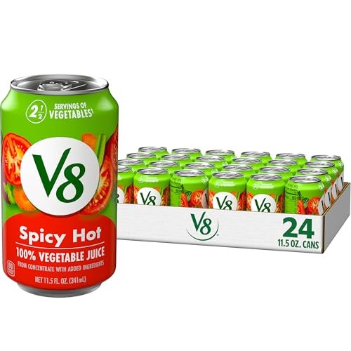 V8 Spicy Hot 100 Vegetable Juice 115 fl oz Can 24 Pack - Image 1