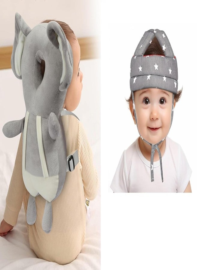 DAGDIYA Baby Head Protector & Cushion Toddler Backpack - Baby Safety Products for Toddler Walker | Back Protection for Crawling & Walking Combo Pack (Grey) - Image 1